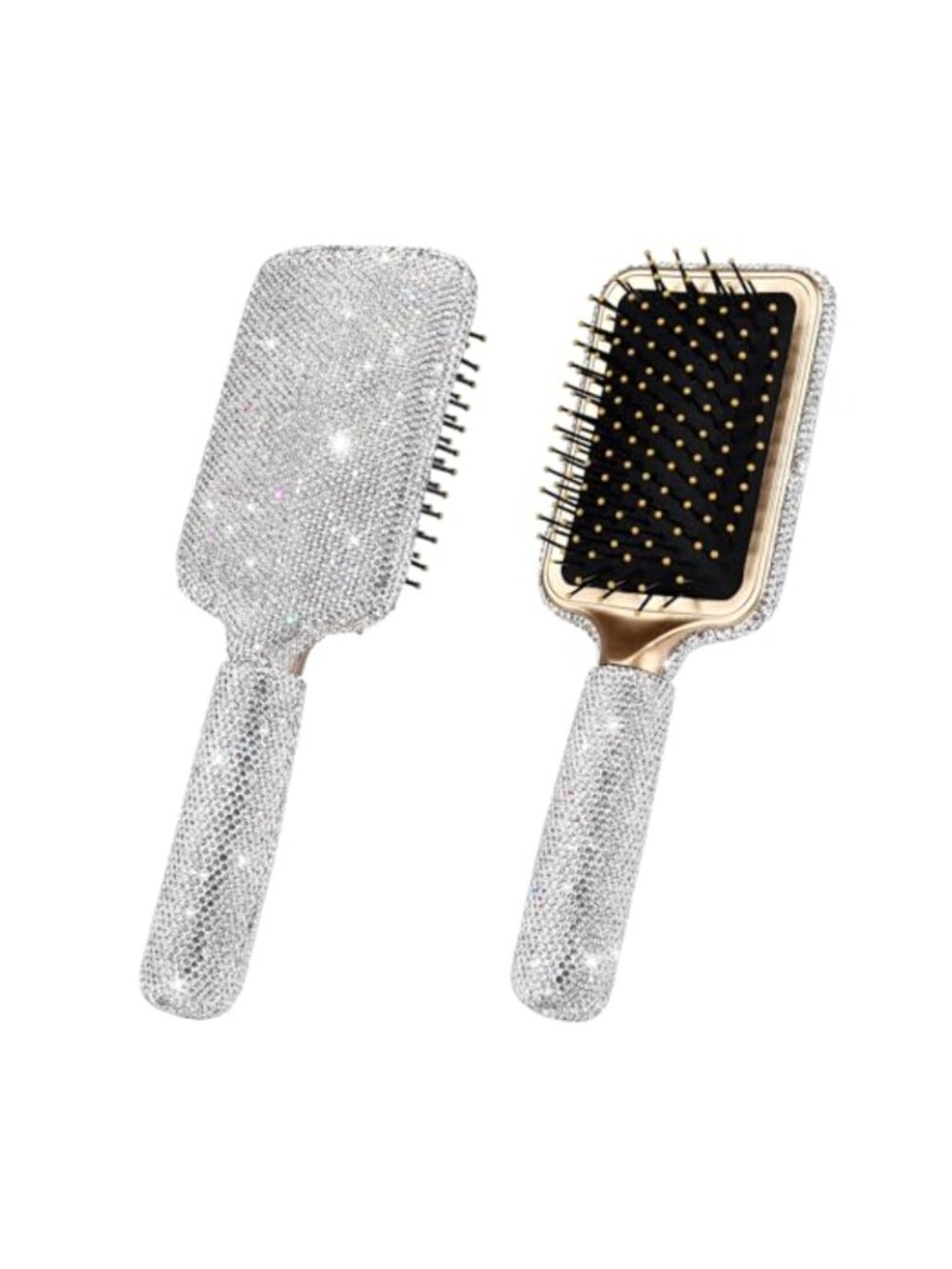 Rhinestone Paddle Detangler Hair Brush Anti-Static for Women